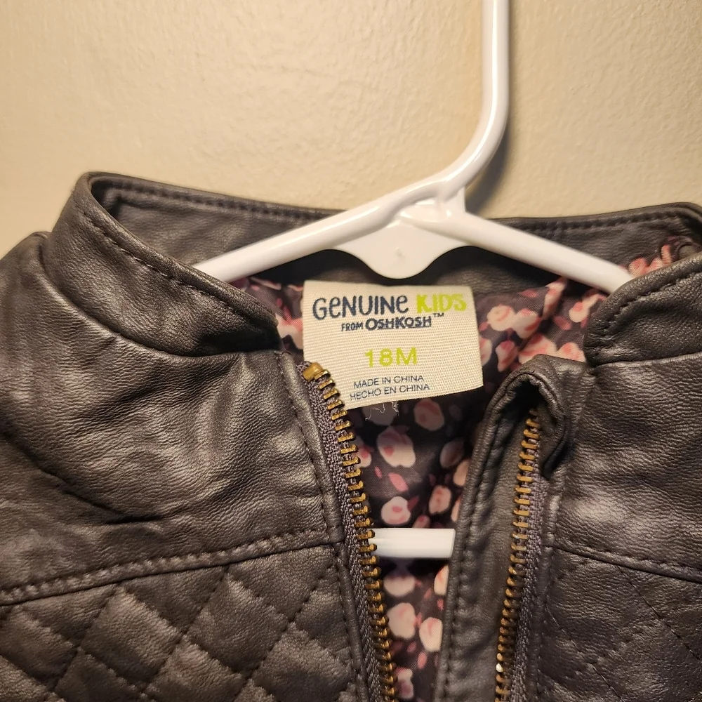 Children's Quilted Gray‎ Jacket Genuine Kids 18M